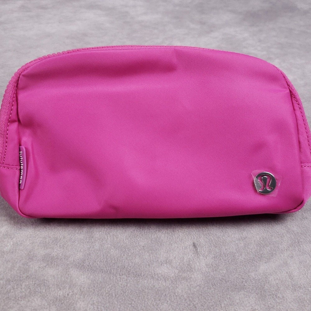 Lululemon Everywhere Belt Bag Sonic Pink White Spell Out Hot Pink